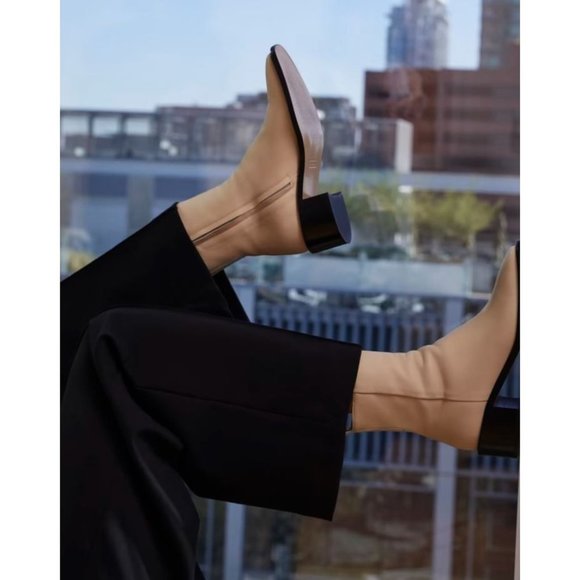 Everlane The City Square Ankle Boots in Cream Leather New Womens Booties - Picture 13 of 16